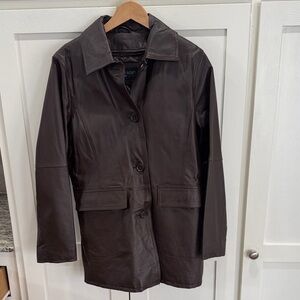 Elegant Brown Leather Jacket